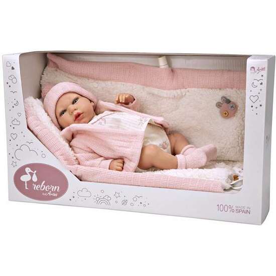 MUÑECA REBORN ARIAS 40 CM MARTA ROSA C/MANTA image 0