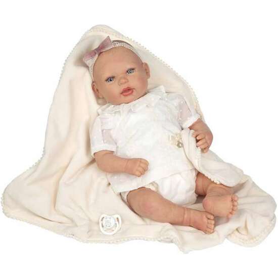 MUÑECA REBORN ARIAS 45 CM DELIA C/MANTA C/PELO DECORADO image 2