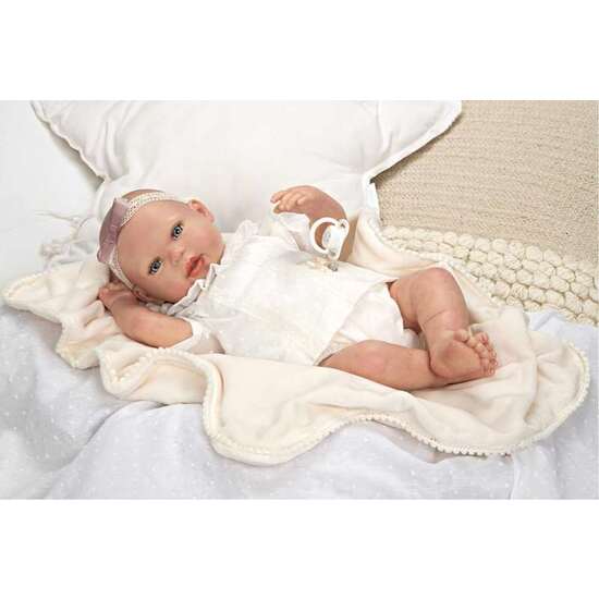 MUÑECA REBORN ARIAS 45 CM DELIA C/MANTA C/PELO DECORADO image 4