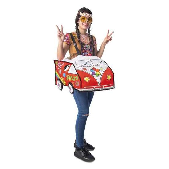 DISFRAZ ADULTO FURGONETA HIPPIE A HOMBROS TALLA UNICA image 0