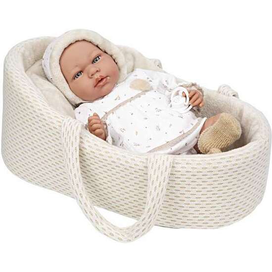 MUÑECA ELEGANCE 40 CM ANDIE BEIGE C/CAPAZO C/MECANISMO LLORO TRY ME C/BOLSA image 0