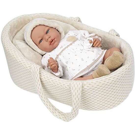 MUÑECA ELEGANCE 40 CM ANDIE BEIGE C/CAPAZO C/MECANISMO LLORO TRY ME C/BOLSA image 1