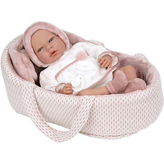 MUÑECA ELEGANCE 40 CM ANDIE ROSA C/CAPAZO C/MECAMISMO LLORO TRY ME C/BOLSA image 0