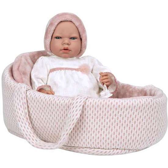 MUÑECA ELEGANCE 40 CM ANDIE ROSA C/CAPAZO C/MECAMISMO LLORO TRY ME C/BOLSA image 1