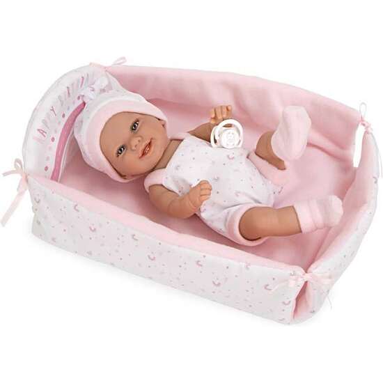 MUÑECA ELEGANCE 33 CM BABYTO HAPPY BIRTHDAY ROSA C/CUNITA (CUERPO VINYL, SEXO NIÑA) image 0