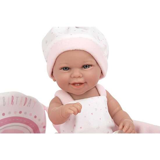 MUÑECA ELEGANCE 33 CM BABYTO HAPPY BIRTHDAY ROSA C/CUNITA (CUERPO VINYL, SEXO NIÑA) image 1