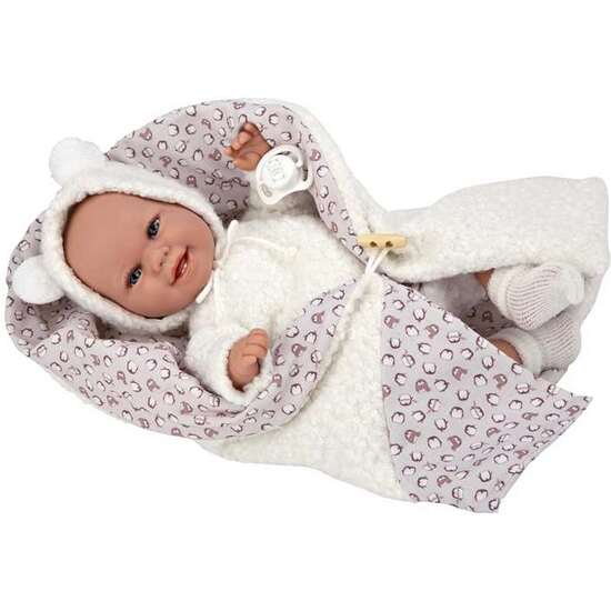 MUÑECA ELEGANCE 35 CM BABYTO BLANCO C/MANTA (MUÑECO DE PESO) image 1