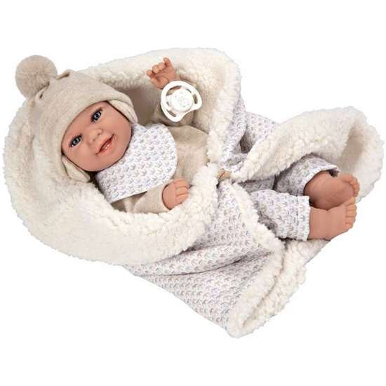 MUÑECA ELEGANCE 35 CM BABYTO BEIGE C/MANTA (MUÑECO DE PESO) image 1