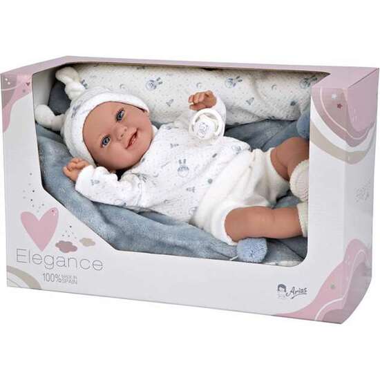 MUÑECA ELEGANCE 35 CM BABYTO AZUL C/MANTA (MUÑECO DE PESO) image 0