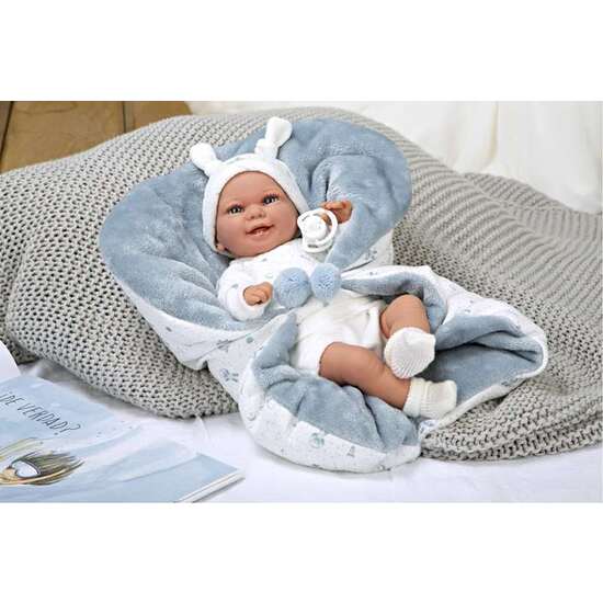 MUÑECA ELEGANCE 35 CM BABYTO AZUL C/MANTA (MUÑECO DE PESO) image 1