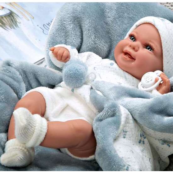 MUÑECA ELEGANCE 35 CM BABYTO AZUL C/MANTA (MUÑECO DE PESO) image 3