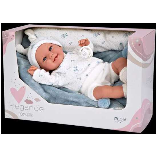 MUÑECA ELEGANCE 35 CM BABYTO AZUL C/MANTA (MUÑECO DE PESO) image 4