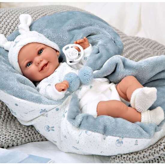 MUÑECA ELEGANCE 35 CM BABYTO AZUL C/MANTA (MUÑECO DE PESO) image 5