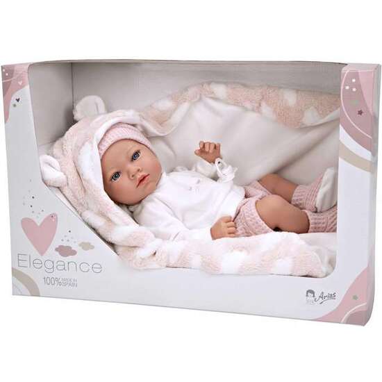 MUÑECA ELEGANCE 38 CM ARIA ROSA C/ MANTA (MUÑECO DE PESO) (CUERPO VINYL, SEXO NIÑA) image 0