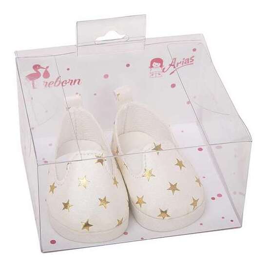 SET ZAPATOS BLANCO CON ESTRELLITAS  PARA MUÑECOS DE 45 CM image 0