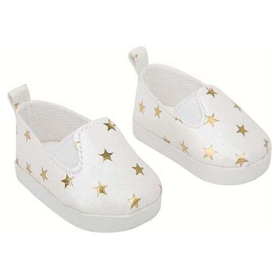 SET ZAPATOS BLANCO CON ESTRELLITAS  PARA MUÑECOS DE 45 CM image 2