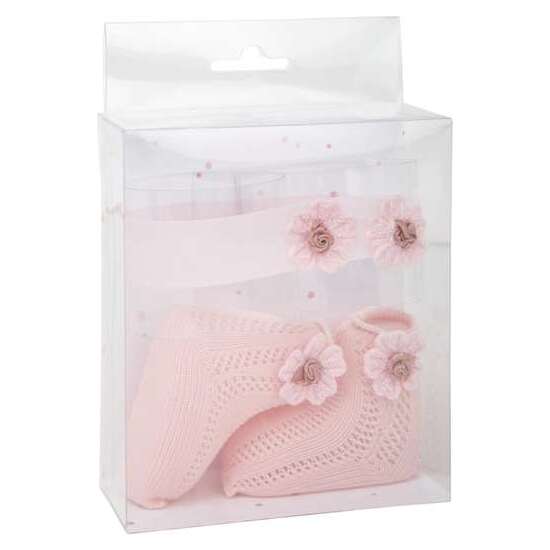 SET CALCETINES ROSA CON CINTA PARA LA CABEZA image 0