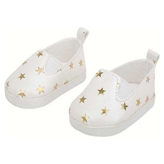 SET ZAPATOS BLANCO CON ESTRELLITAS  PARA MUÑECOS DE 40 CM image 1