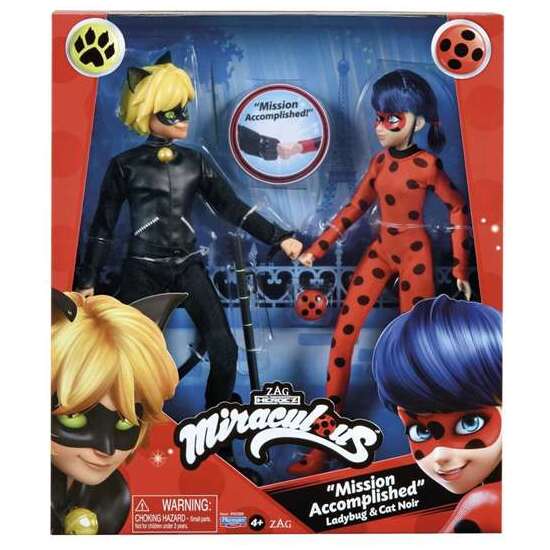 MUÑECA MIRACULOUS MISSION ACCOMPLISHED LADYBUG Y CAT NOIR 26 CM image 0