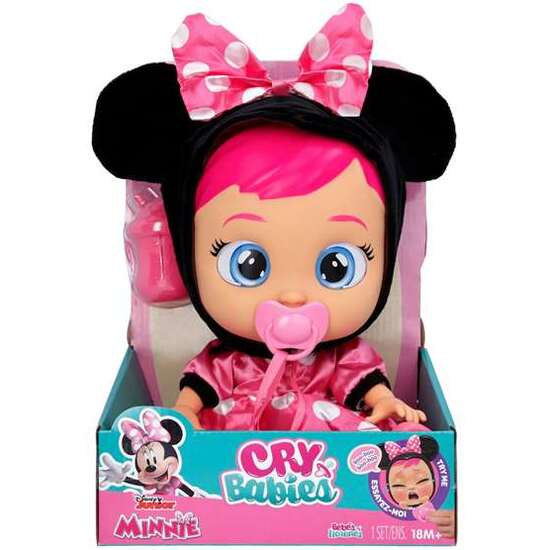 MUÑECO BEBÉ LLORÓN MINNIE 30 CM CON ROPA PERSONALIZADA ¡LLORA LÁGRIMAS DE VERDAD! image 0