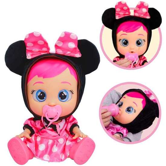 MUÑECO BEBÉ LLORÓN MINNIE 30 CM CON ROPA PERSONALIZADA ¡LLORA LÁGRIMAS DE VERDAD! image 1