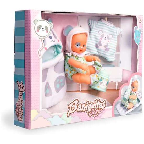 MUÑECO BARRIGUITAS SOFT TROUSSEAU OSITO PANDA CON PIJAMA, SACO DE DORMIR Y BIBERÓN image 3