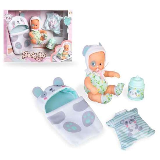 MUÑECO BARRIGUITAS SOFT TROUSSEAU OSITO PANDA CON PIJAMA, SACO DE DORMIR Y BIBERÓN image 4