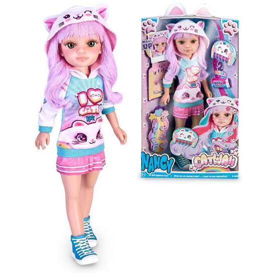 MUÑECA NANCY CATWAII 42 CM ¡DIVIERTETE CREANDO PEINADOS Y MAQUILLAJES FELINOS! image 0
