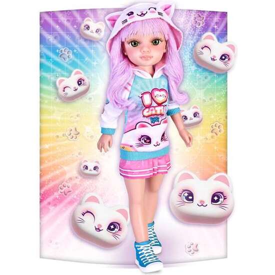 MUÑECA NANCY CATWAII 42 CM ¡DIVIERTETE CREANDO PEINADOS Y MAQUILLAJES FELINOS! image 3
