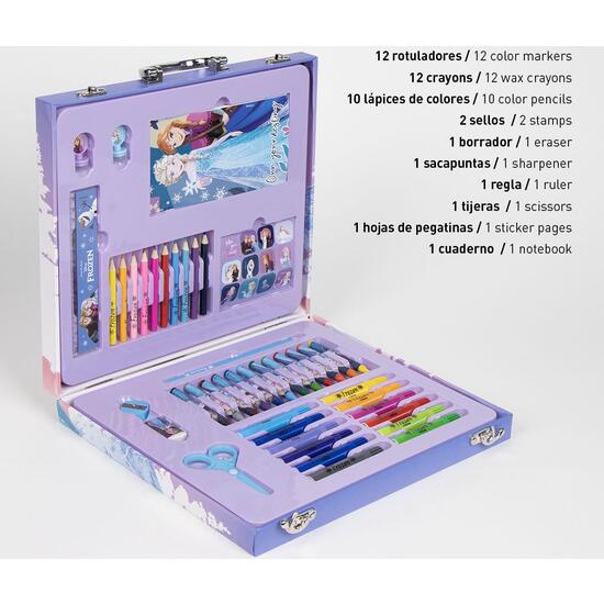 SET PAPELERÍA COLOREABLE MALETÍN FROZEN image 1