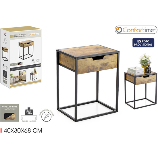 MESITA AUXILIAR C/CAJON 40X30X68CM CONFORTIME image 1