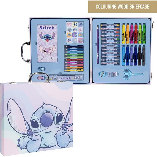SET PAPELERÍA COLOREABLE MALETÍN STITCH image 0