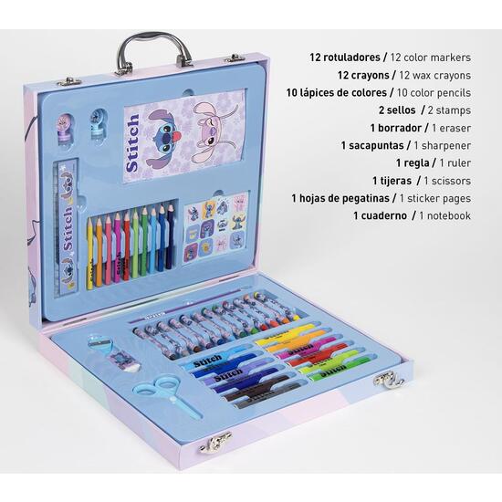 SET PAPELERÍA COLOREABLE MALETÍN STITCH image 1