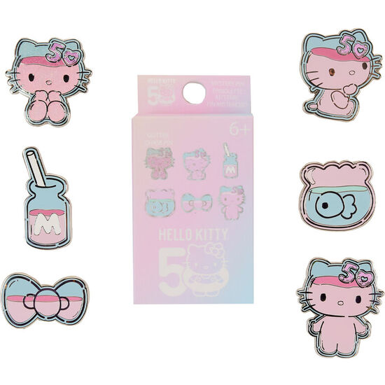 MYSTERY BLIND BOX ENAMEL PIN 50TH ANNIVERSARY HELLO KITTY LOUNGEFLY SURTIDO image 0