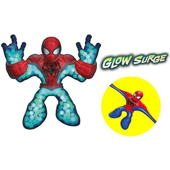 FIGURA ESTIRABLE  MARVEL  GLOW SURGE SPIDERMAN. BRILLA EN LA OSCURIDAD. 13 CM image 0