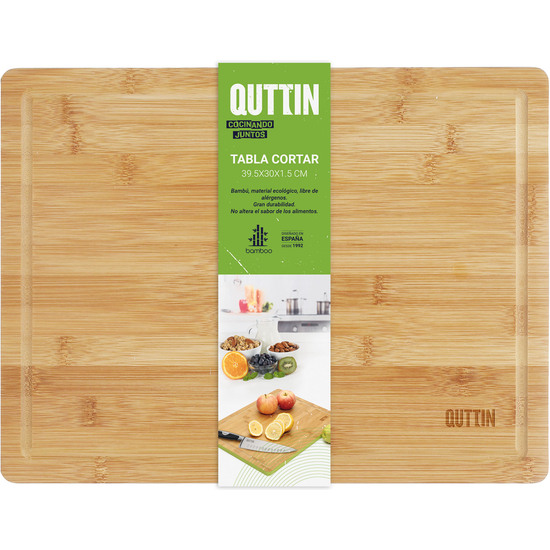 TABLA CORTAR BAMBU F/COLOR 39.5X30C QUTTIN image 0