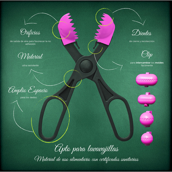 LA CROQUETERA - UTENSILIO MULTIUSO CON 4 MOLDES INTERCAMBIABLES - ROSA image 3