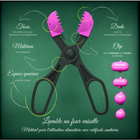 LA CROQUETERA - UTENSILIO MULTIUSO CON 4 MOLDES INTERCAMBIABLES - ROSA image 6