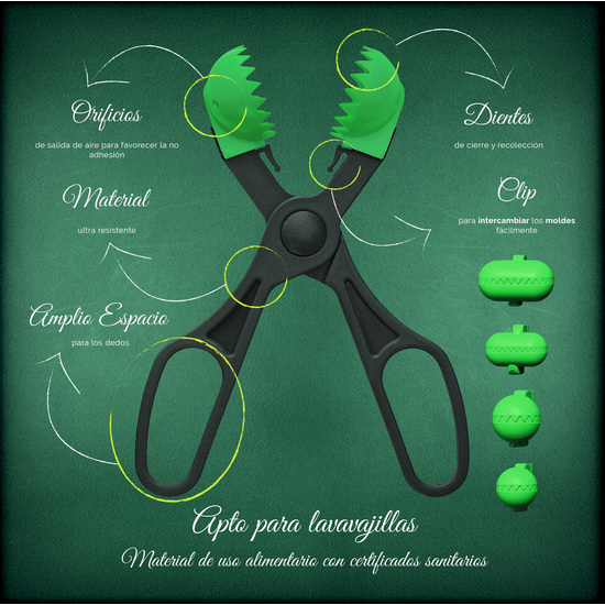 LA CROQUETERA - UTENSILIO MULTIUSO CON 4 MOLDES INTERCAMBIABLES - VERDE image 3