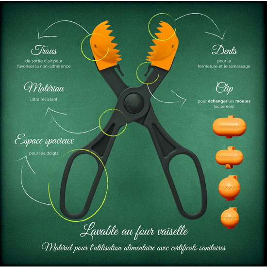 LA CROQUETERA - UTENSILIO MULTIUSO CON 4 MOLDES INTERCAMBIABLES - NARANJA image 6