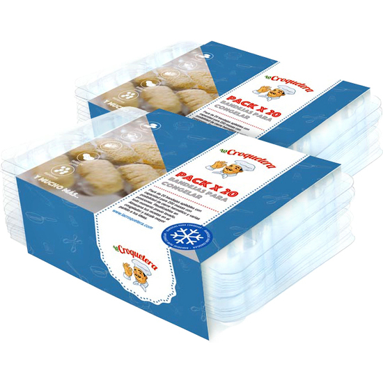 LA CROQUETERA - PACK DE 40 BANDEJAS APILABLES Y REUTILIZABLES - PARA 400 MASAS image 0