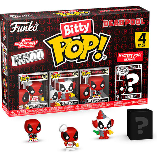 BLISTER 4 FIGURAS BITTY POP MARVEL DEADPOOL MASTER image 0