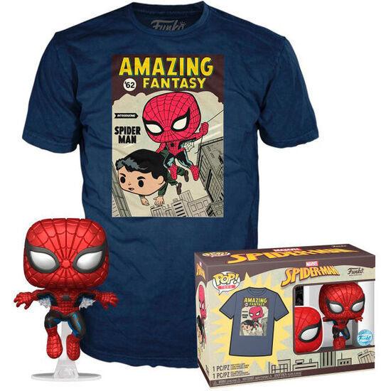 SET FIGURA POP &#38; TEE MARVEL SPIDERMAN COMIC COVER image 0