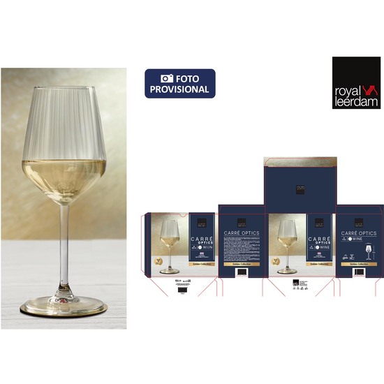SET 6 COPAS VINO 38.5CL CARRE OPTICS image 0