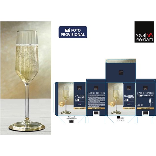 SET 6 COPAS CHAMPAGNE 22.5CL CARRE OPTICS image 0