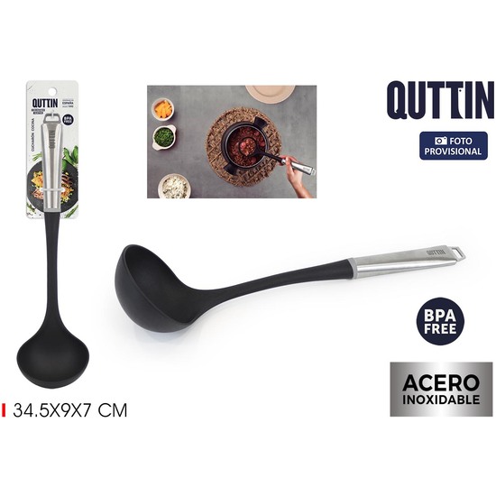 CUCHARON NYLON MANGO ACERO QUTTIN image 1