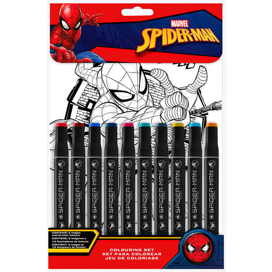 SET PAPELERIA PINTA CON NUMEROS SPIDERMAN MARVEL image 0
