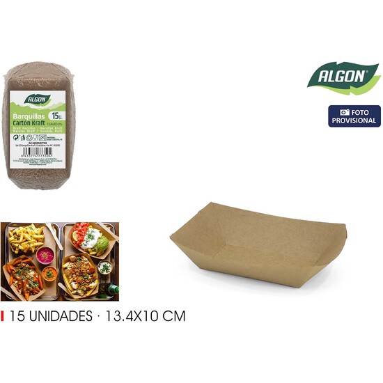 SET-15 BARQUILLAS KRAFT 13.4X10CM ALGON image 1