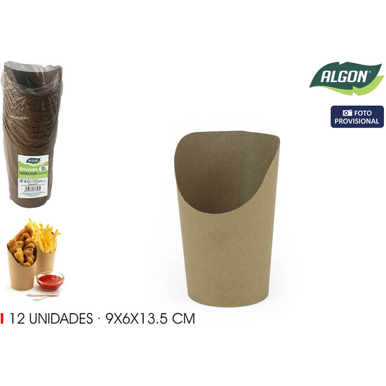SET-12 ENVASES KRAFT 9X6X13.5CM ALGON image 1