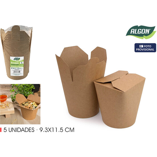 SET-5 ENVASES KRAFT 9.3X11.5CM ALGON image 1